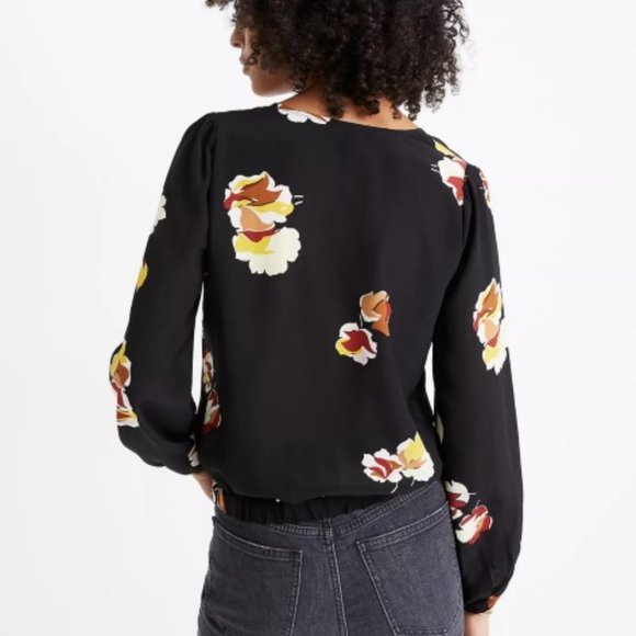 Madewell Silk Wrap Top in Gallery Floral XXL - Picture 2 of 8